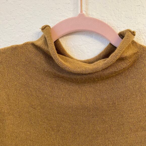 Vintage WinterSilks Sweater Vest Large 90s Silk Angora Rollneck Tan Preppy Work - Picture 3 of 9